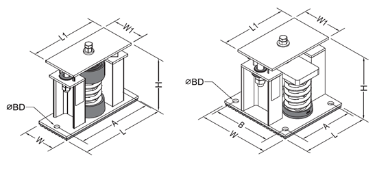 SHM型可調阻尼彈簧減震器安裝說明 SHM型可調阻尼彈簧減震器安裝說明